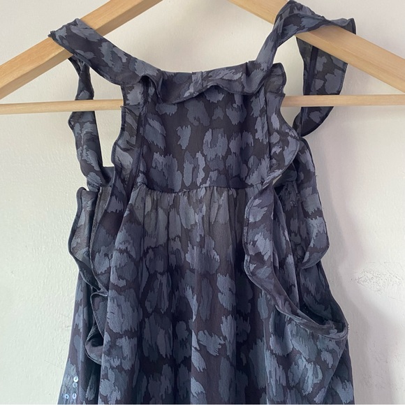 Rebecca Taylor 2 Grey Silk Ruffle Detail Top - Picture 4 of 12